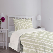 Bamboo Branches Leaves Bedspread Set