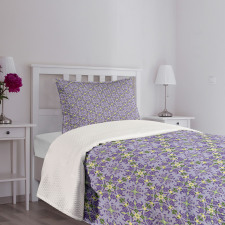 Ornate Floral Motifs Bedspread Set