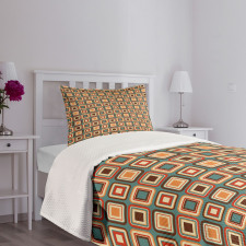 Geometric Rounded Bedspread Set