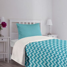 Sea Colored Zigzags Bedspread Set