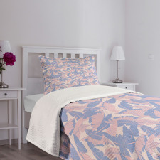 Palm Leaves Soft Tones Bedspread Set