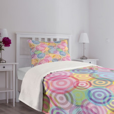 Geometric Circles Rounds Bedspread Set