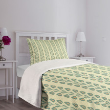 Graphic Flowers Branches Bedspread Set