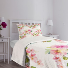 Watercolor Petals Bedspread Set