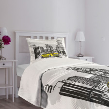 Cab in New York City Bedspread Set