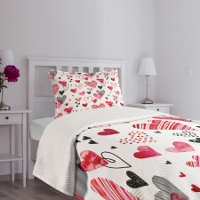 Various Heart Shapes Bedspread Set