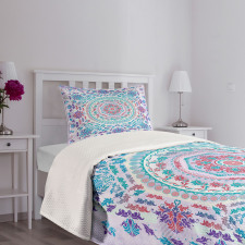 Floral Medallion Design Bedspread Set