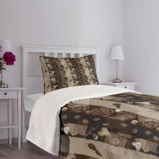 Coffee Typo Hearts Beans Bedspread Set