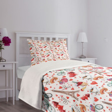 Paris Valentines Day Bedspread Set