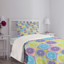 Lemon Pattern Citrus Bedspread Set