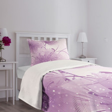 Vector Flowers Butterfly Bedspread Set