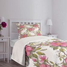 Dog Rose Garden Floral Bedspread Set