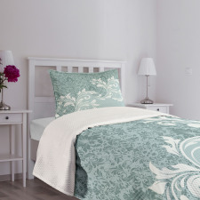 Retro Floral Ivy Swirls Bedspread Set