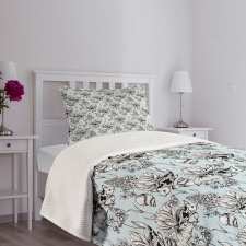 Pond Water Flowers Bedspread Set