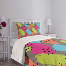 Abstract Colors Triangle Bedspread Set