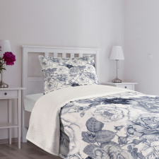 Garden Spring Roses Bedspread Set