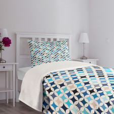 Modern Blue Circles Bedspread Set