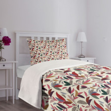 Modern Swirls Leaves Bedspread Set