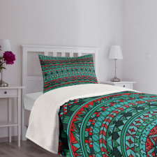 Hand Drawn Aztec Bedspread Set