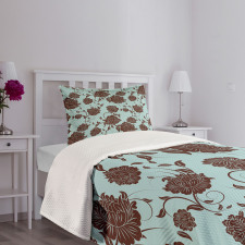 Flower Ornaments Retro Bedspread Set