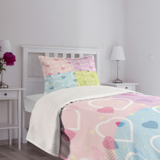Hearts Dots Colorful Bedspread Set
