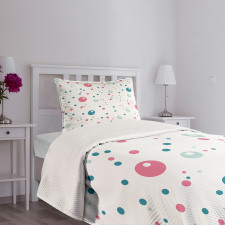 Pastel Color Polka Dots Bedspread Set