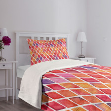 Diamond Shapes Mosaic Bedspread Set