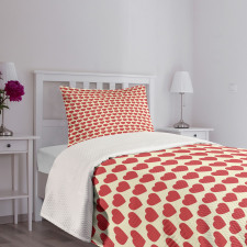 Vibrant Red Hearts Bedspread Set