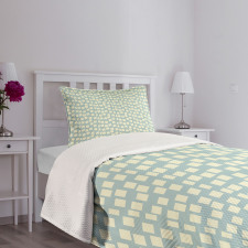 Big Small Squares Tile Bedspread Set