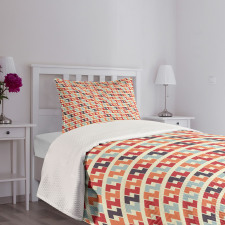 Retro Geometric Zigzag Bedspread Set