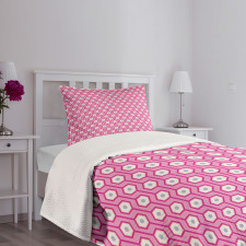 Vertical Hexagons Dots Bedspread Set