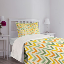 Retro Zigzags Vertical Bedspread Set