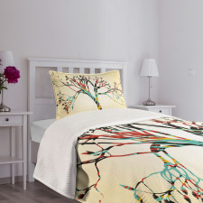 Abstract Colorful Tree Bedspread Set