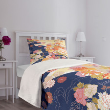 Traditional Flowers Bedspread Set