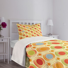 Colorful Dots Striped Bedspread Set