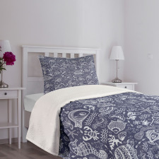 Shells and Plants Bedspread Set