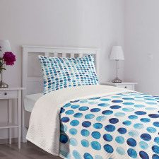 Hand Drawn Circles Cells Bedspread Set