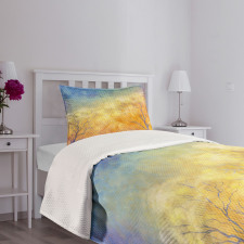 Autumn Trees Gulls Sky Bedspread Set