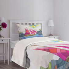 Sun Sail Boat Vitray Bedspread Set