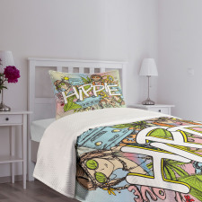 Man Woman Peace Bedspread Set