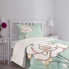 Romantic Rose Pearls Bedspread Set