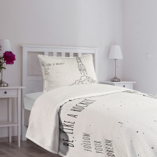 Dream Space Lover Words Bedspread Set