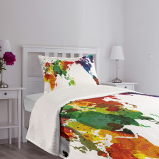 Abstract Wold Map Bedspread Set