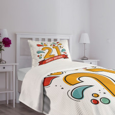 Digital 21 Birthday Bedspread Set