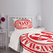 Birthday Stamp Slogan Bedspread Set