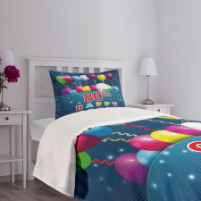 Blue Colored Backdrop Bedspread Set