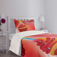 Cupcake with Beams Bedspread Set