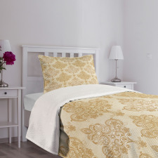 Baroque Curved Flowers Bedspread Set