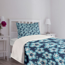 Hibiscus Hawaiian Flowers Bedspread Set