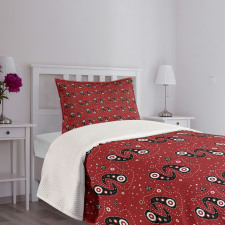 Paisley Flowers Dots Bedspread Set